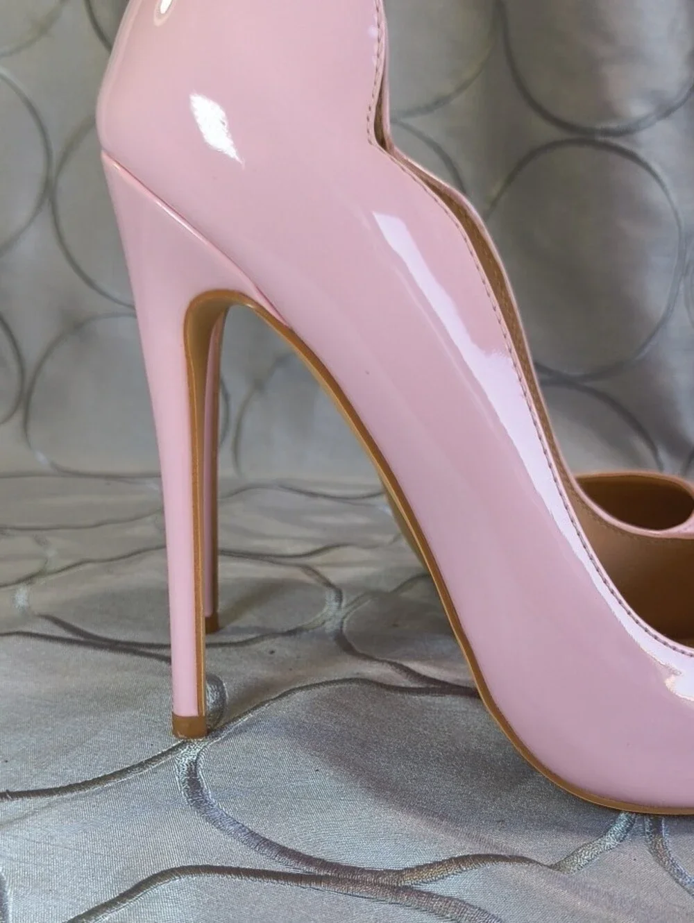 Pink Patent Pointed-Toe Stiletto Heels AC